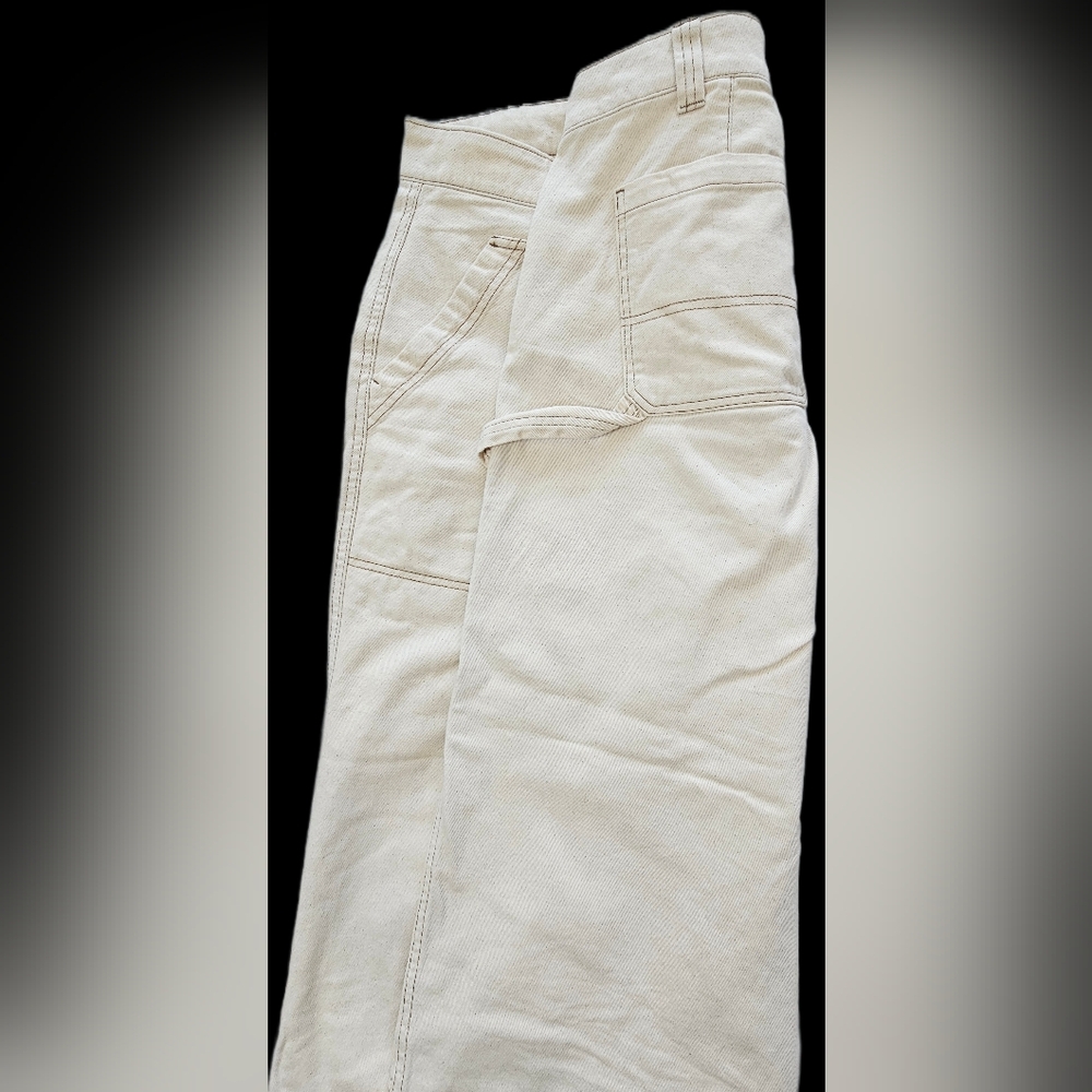 Old Navy Cream Straight Leg Pants - Picture 3 of 9